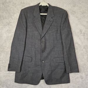Yves Saint Laurent Signature 100% Worsted Wool Blazer Suit Coat Mens Sz 42R Gray